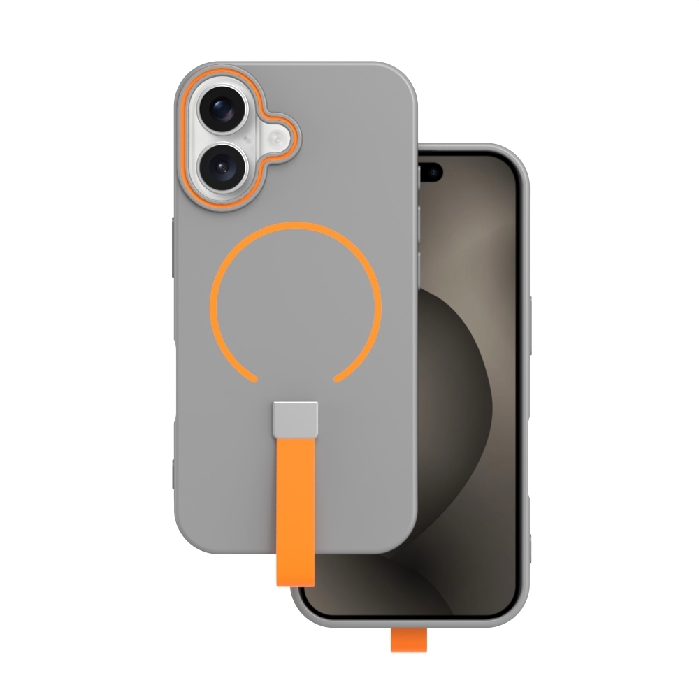Silikonové pouzdro Apple iPhone 16 Loop Thin Mag šedé s poutkem | PT-MOBIL