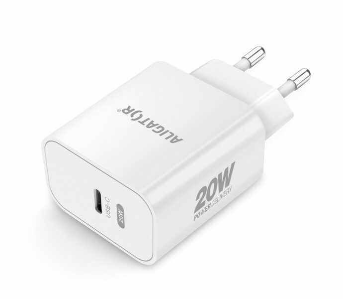 Chytrá Síťová Nabíječka 20w S Usb C Výstupem Aligator Power Delivery Bílá Pt Mobil 4305