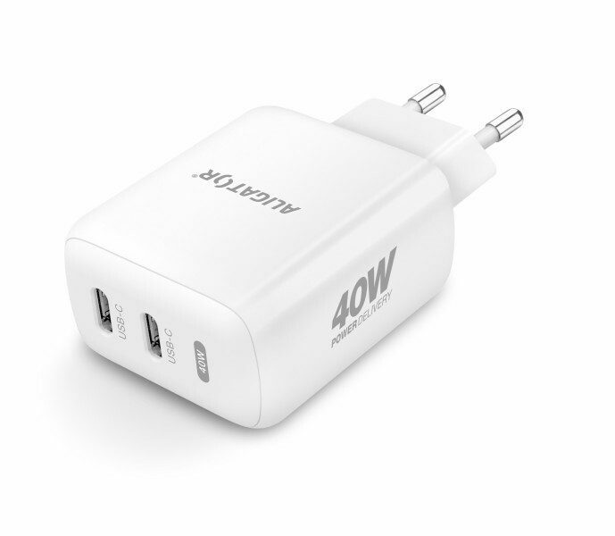 Chytrá Síťová Nabíječka 40w S 2 X Usb C Výstupem Aligator Power Delivery Bílá Pt Mobil 9431