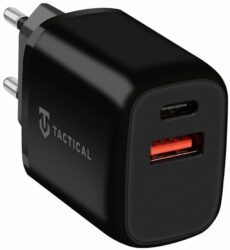 Nabíječka s USB-C a USB-A výstupem Tactical Base Plug 20W DUAL black