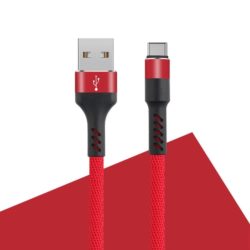Datový kabel Maxlife MXUC-01 s USB-C konektorem 2A červený